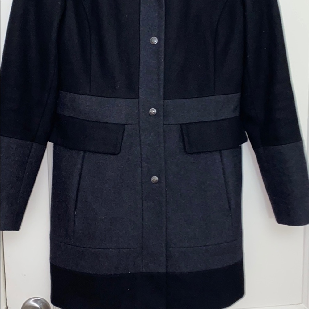 Guess black & gray hooded pea coat size: M - Picture 3 of 12